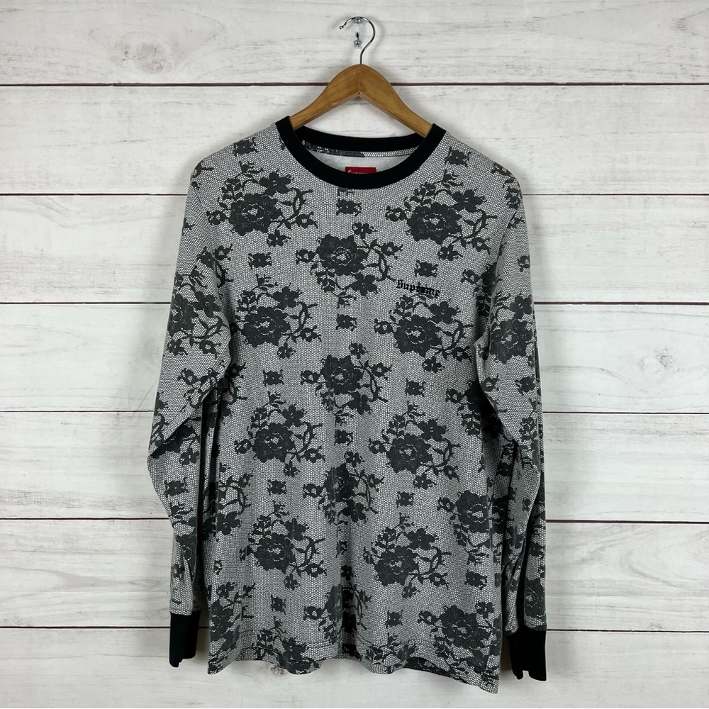 Supreme Floral Long Sleeve Shirt Medium - Picture 1 of 5